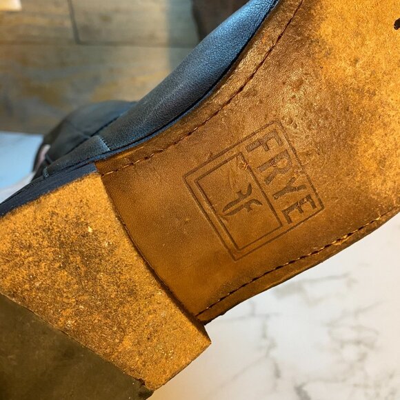 Frye Paige Tall Brown Leather Pull On  Riding Boots Women's Size 7.5B - Picture 8 of 13